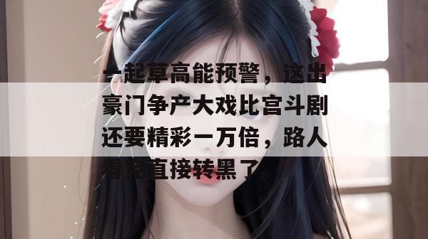 一起草高能预警，这出豪门争产大戏比宫斗剧还要精彩一万倍，路人看完直接转黑了。